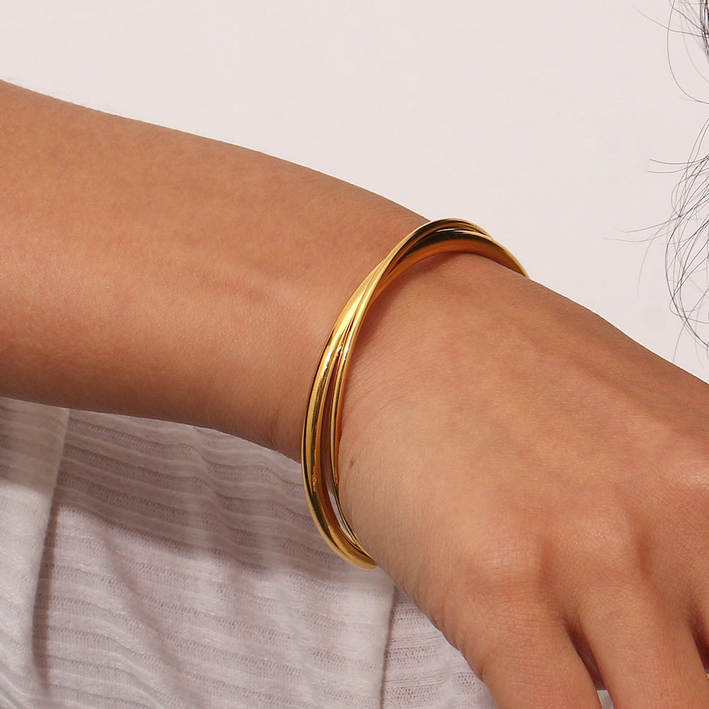 Chic Layered Gold Bangle