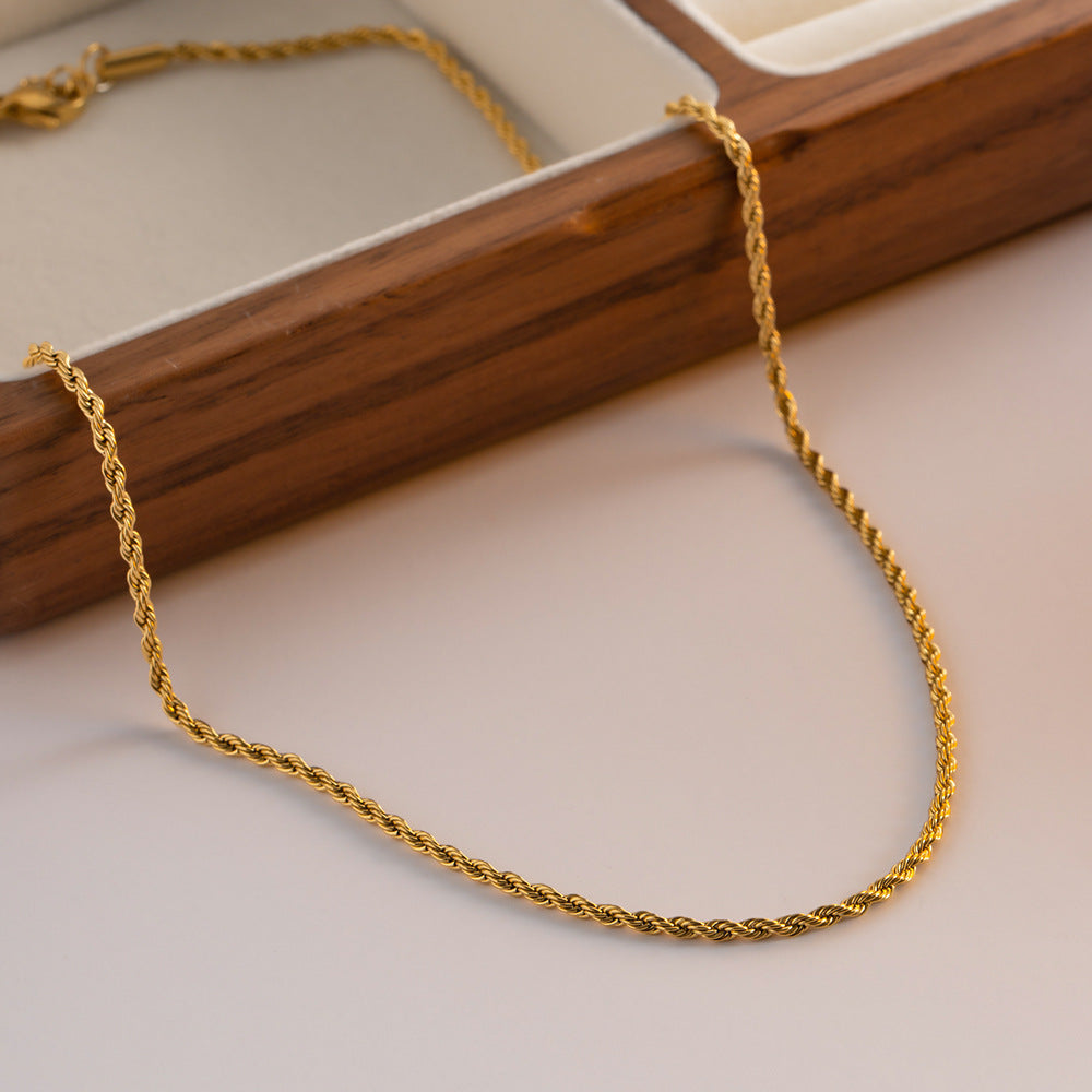Gold Rope Chain Elegance Necklace