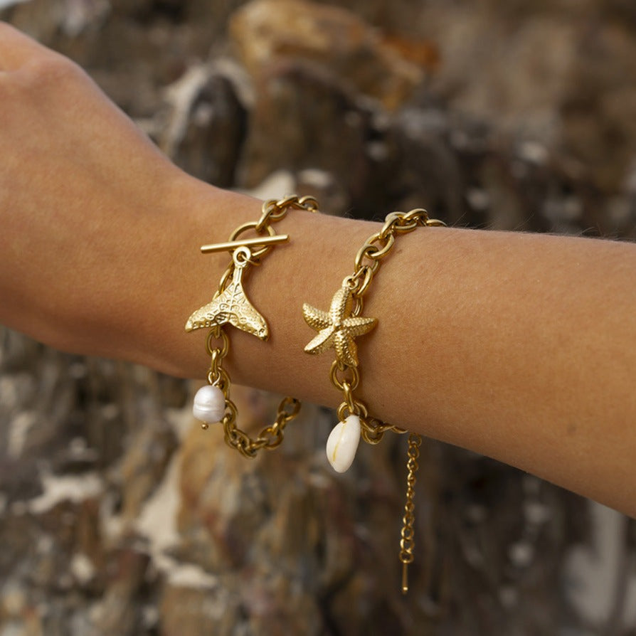 Ocean Whisper Pearl Chain Bracelet