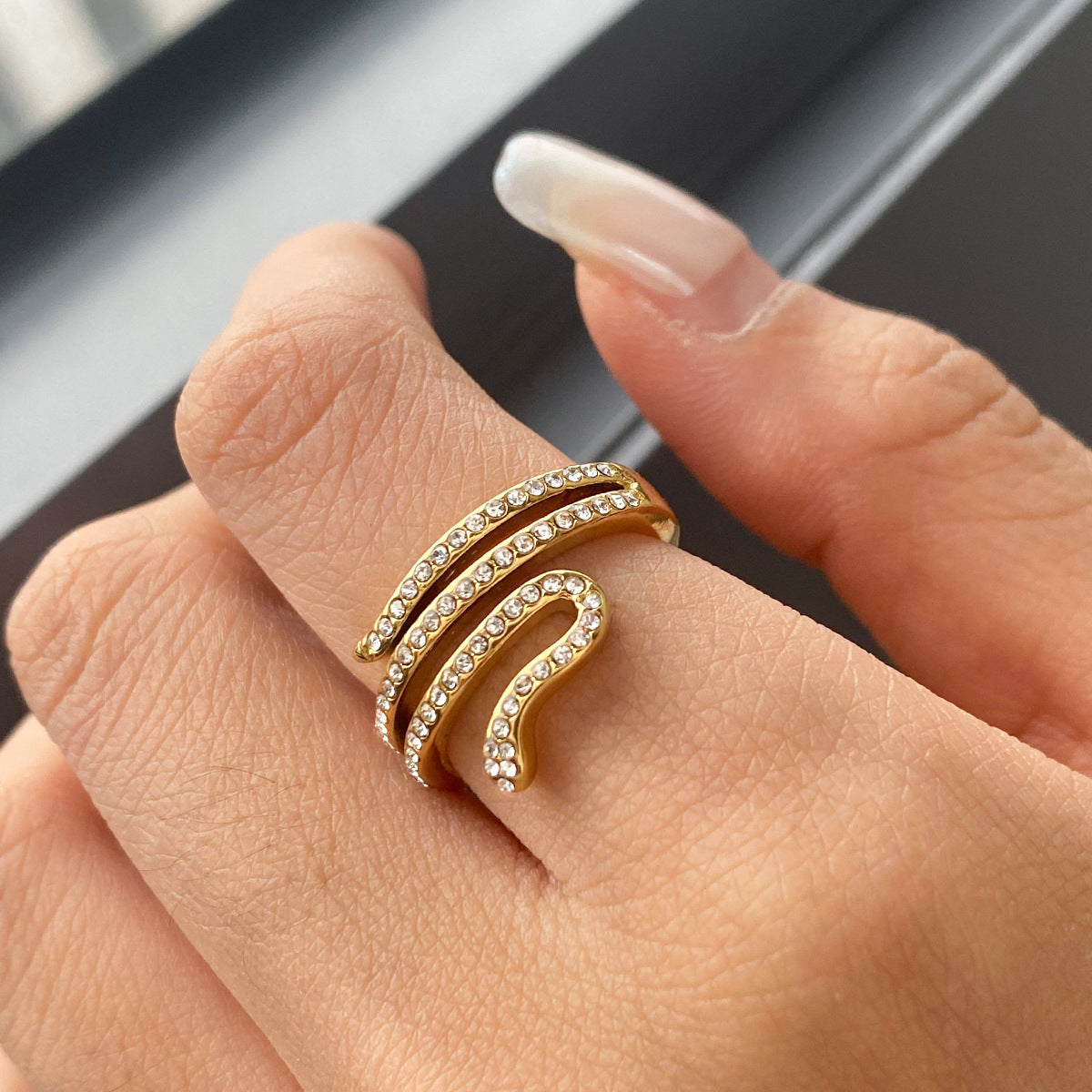 Coiled Diamond Wrap Ring