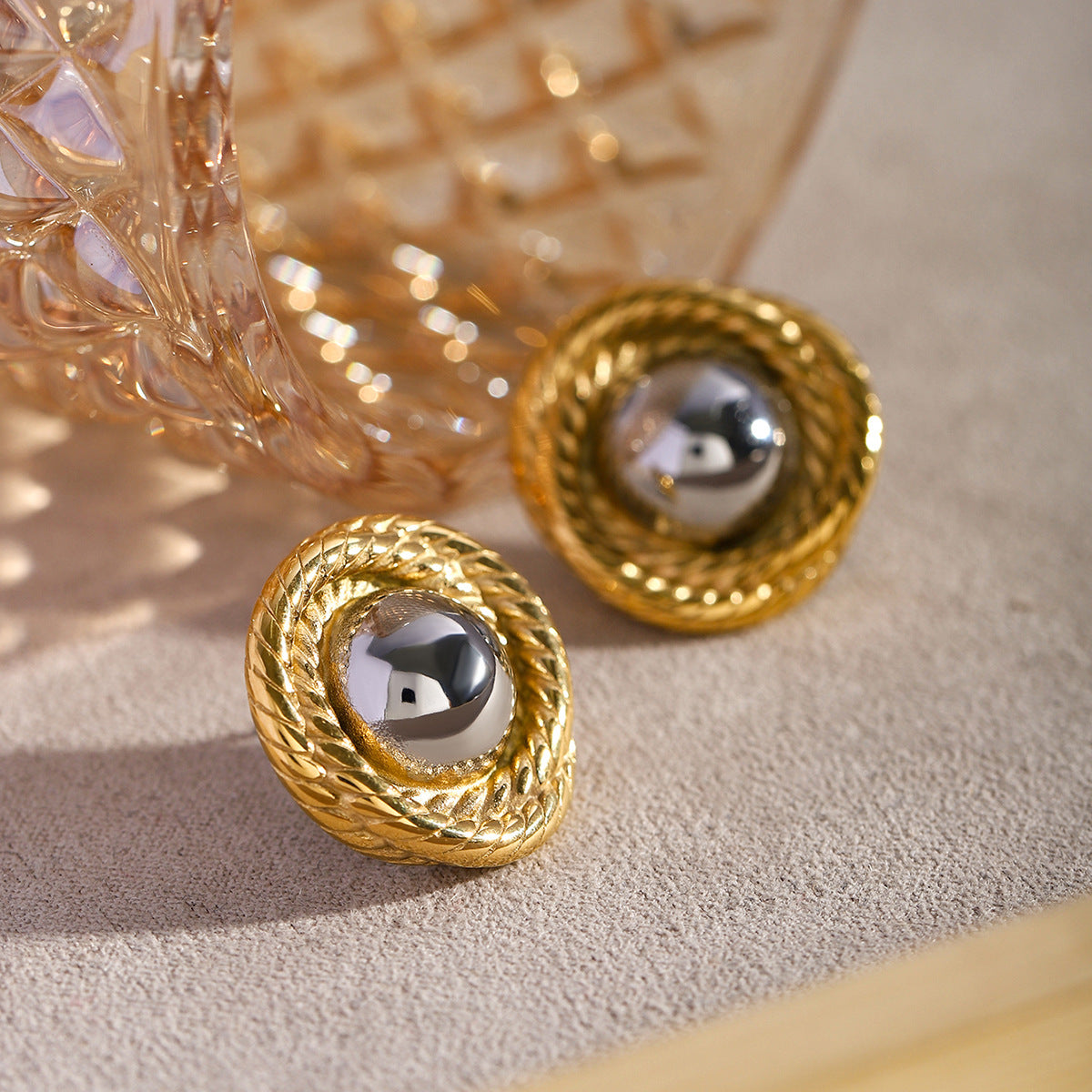 Ariadne Challah-Inspired Gold Earrings