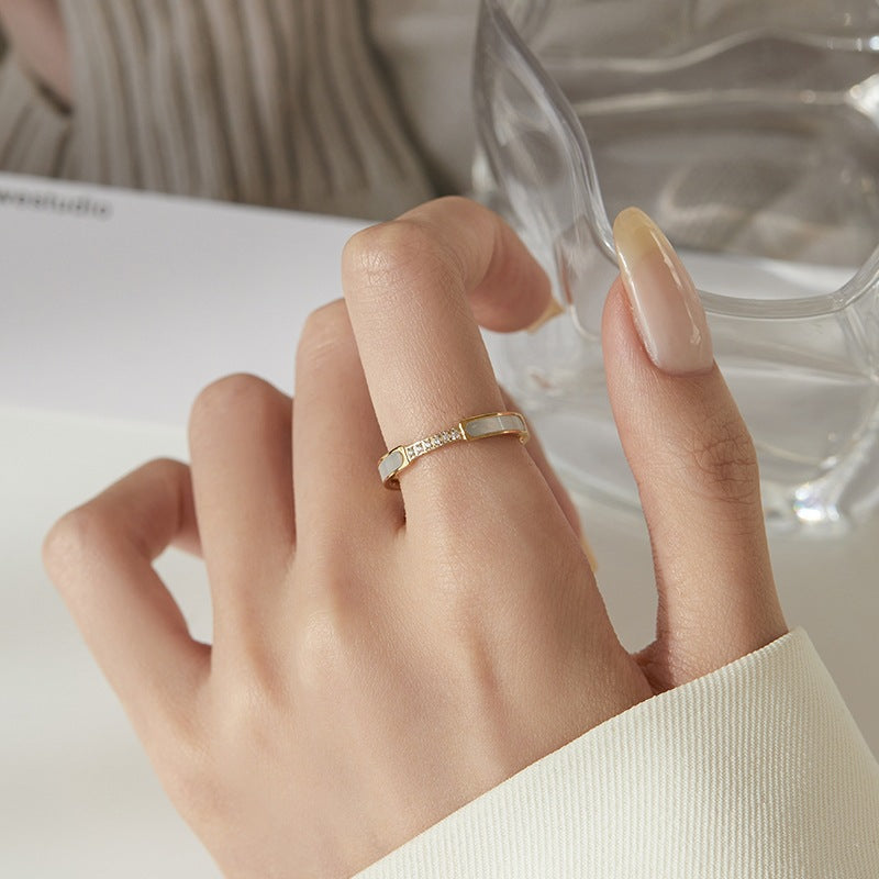Radiant Gold Diamond Simulant Ring
