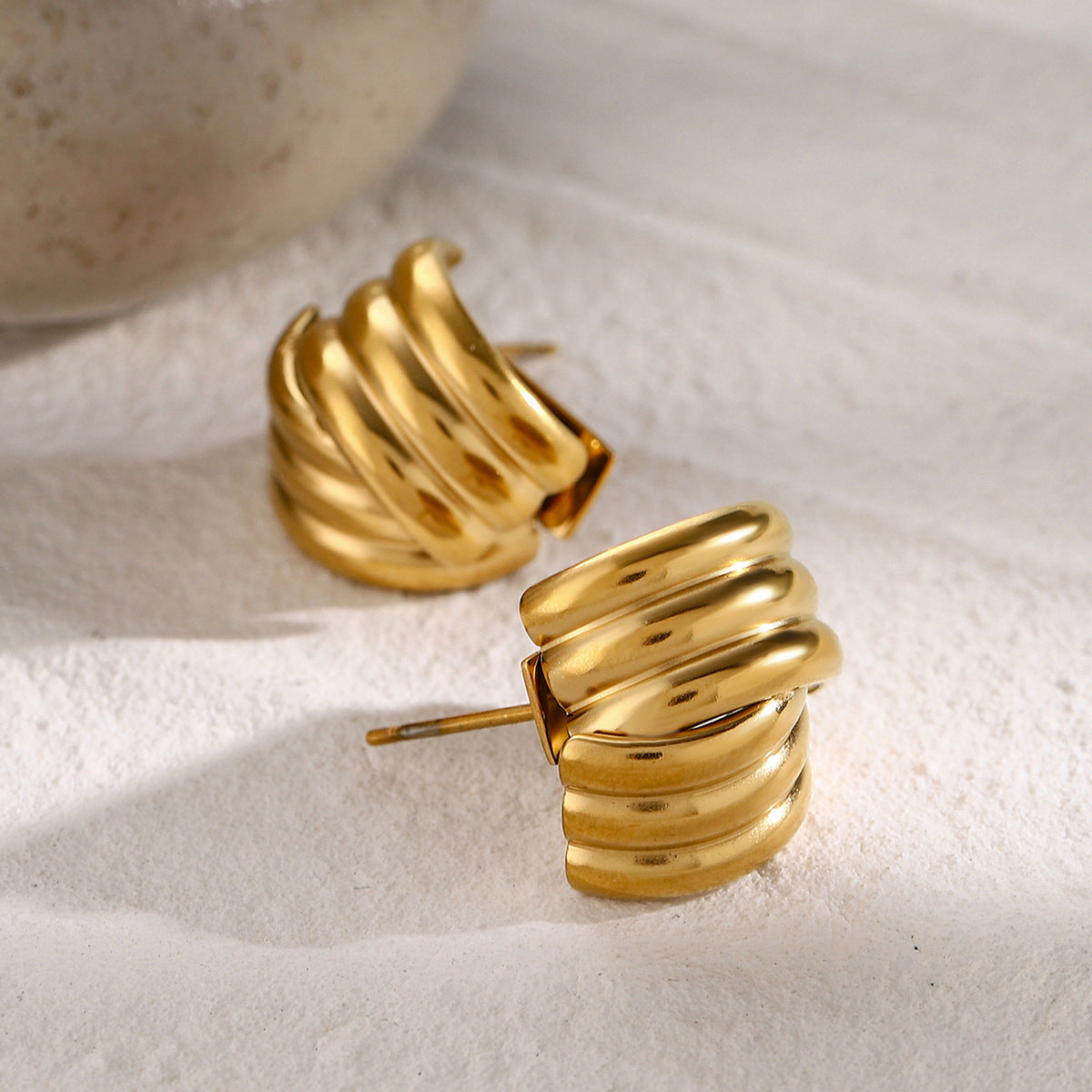Orbit Gold Stud Earrings