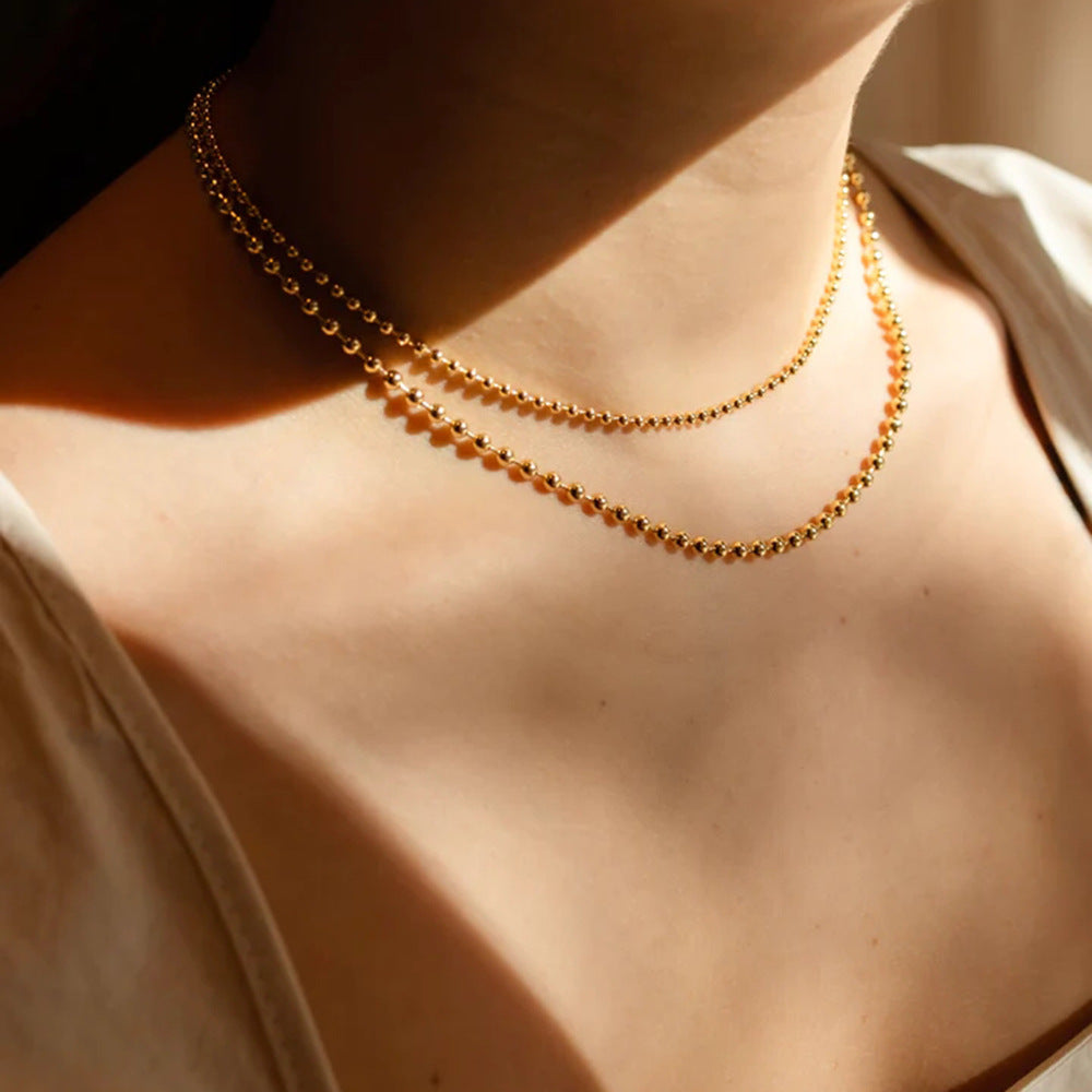 Bold Golden Bead Layered Necklace