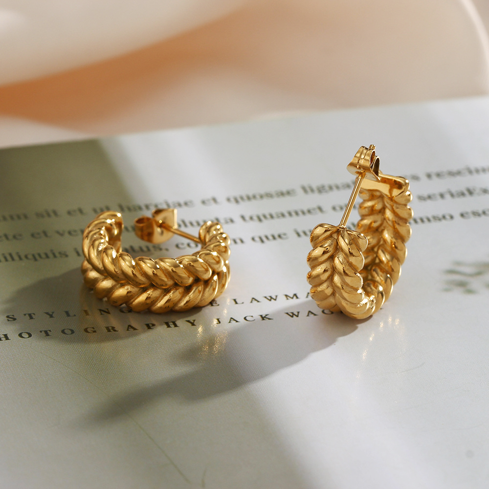 Elegance Braided Gold Earrings