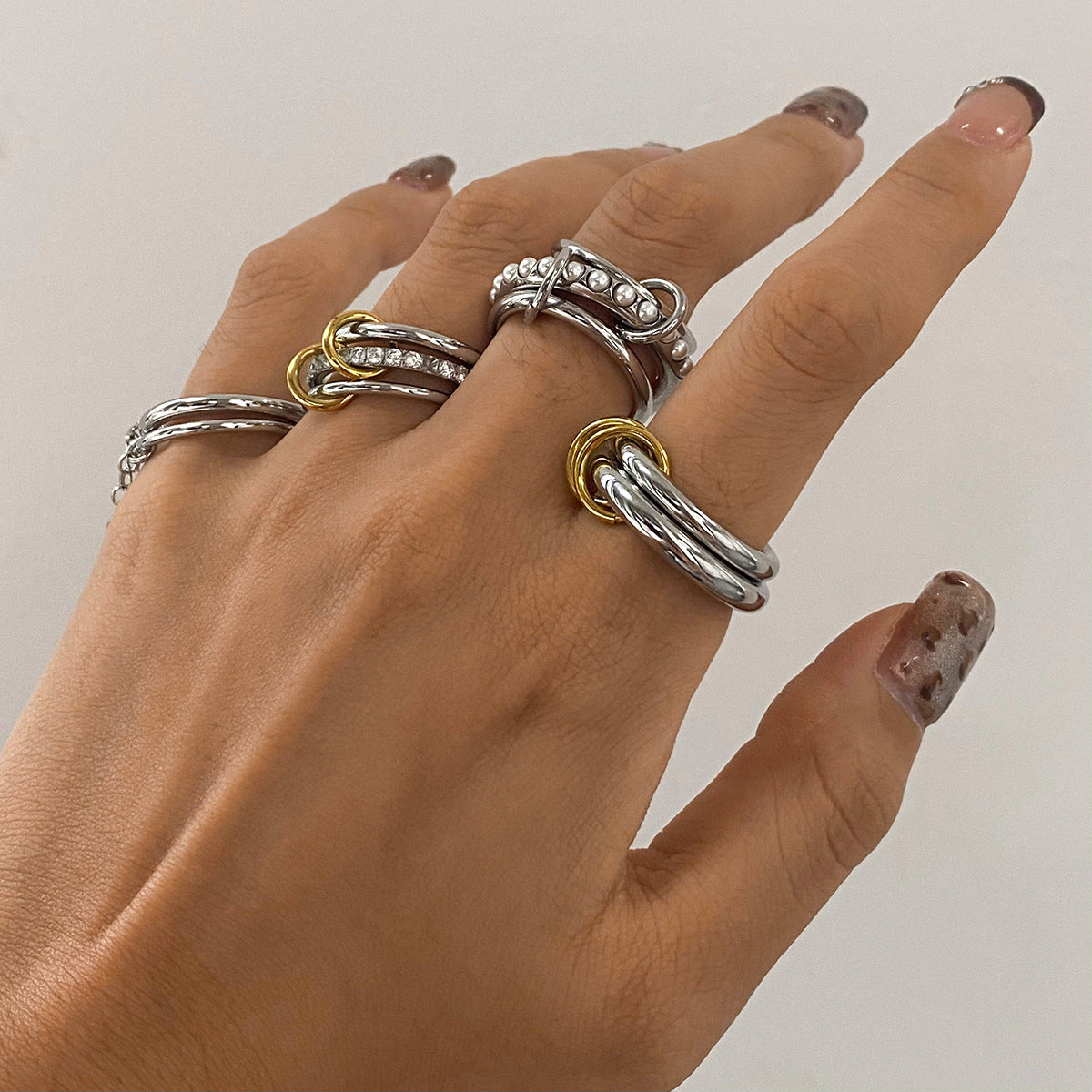 Elegant Stacked Pearl Ring