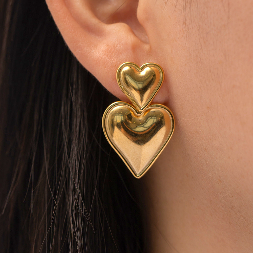 Seraphina Dual-Tone Heart Earrings