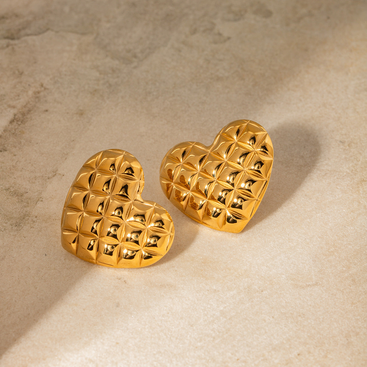 Luxe Heart Gold Earrings