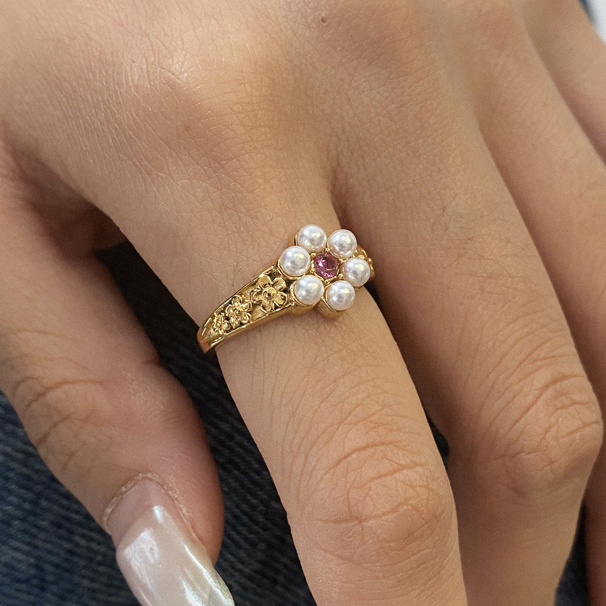 Ethereal Pearl Bloom Ring