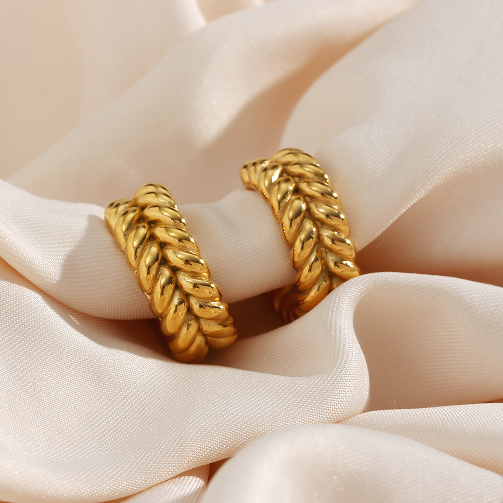 Elegance Braided Gold Earrings
