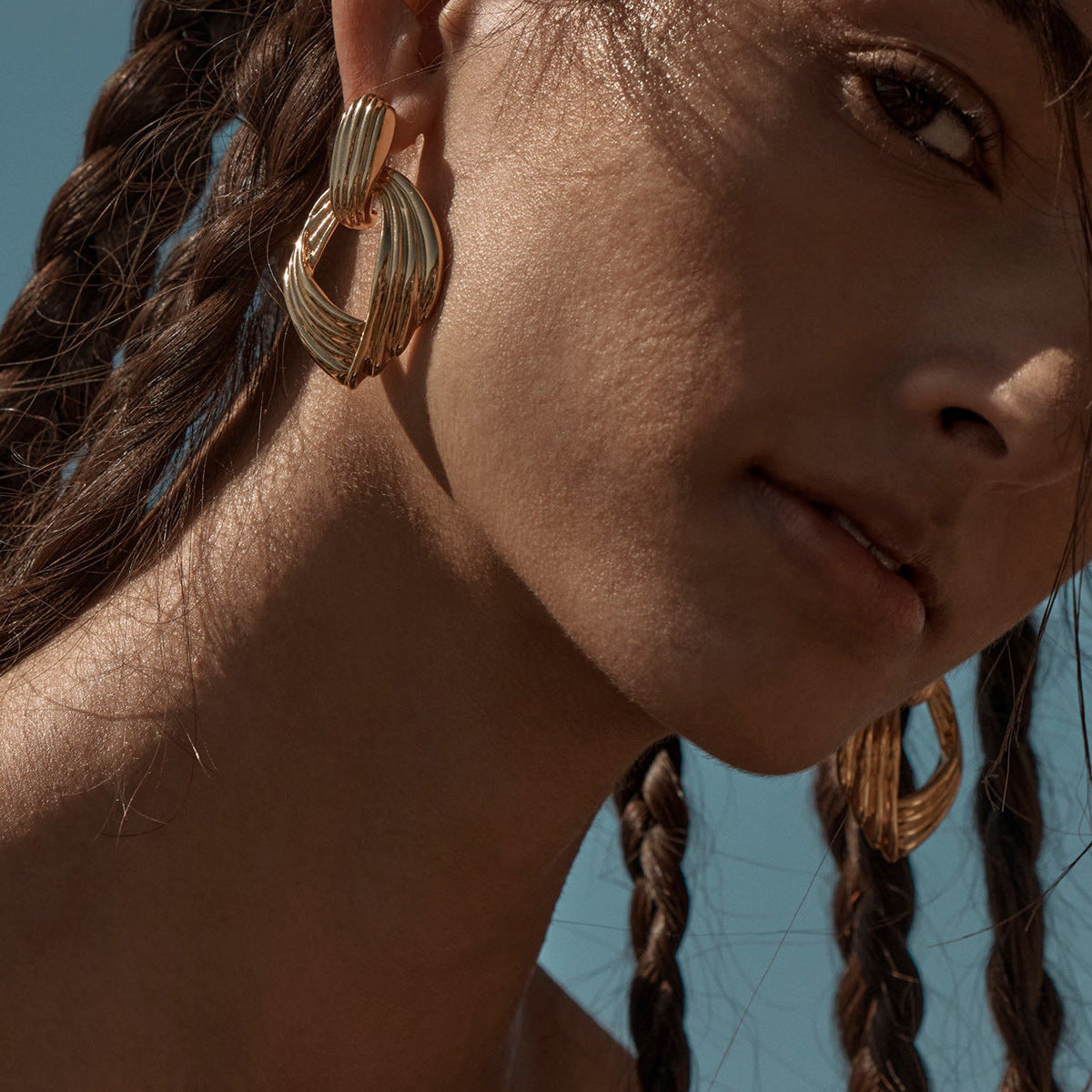 Selma Sculptural Gold Earrings