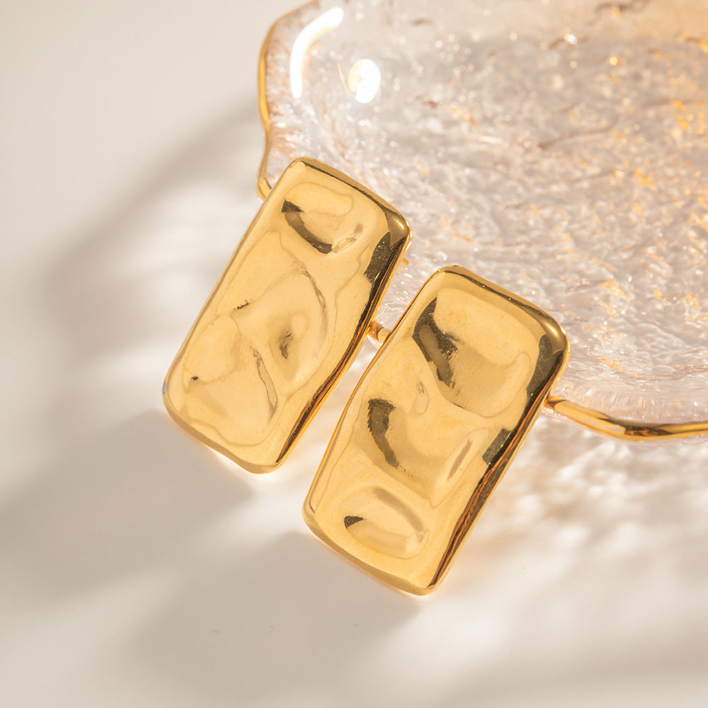 Geraldine Hammered Gold Hoops