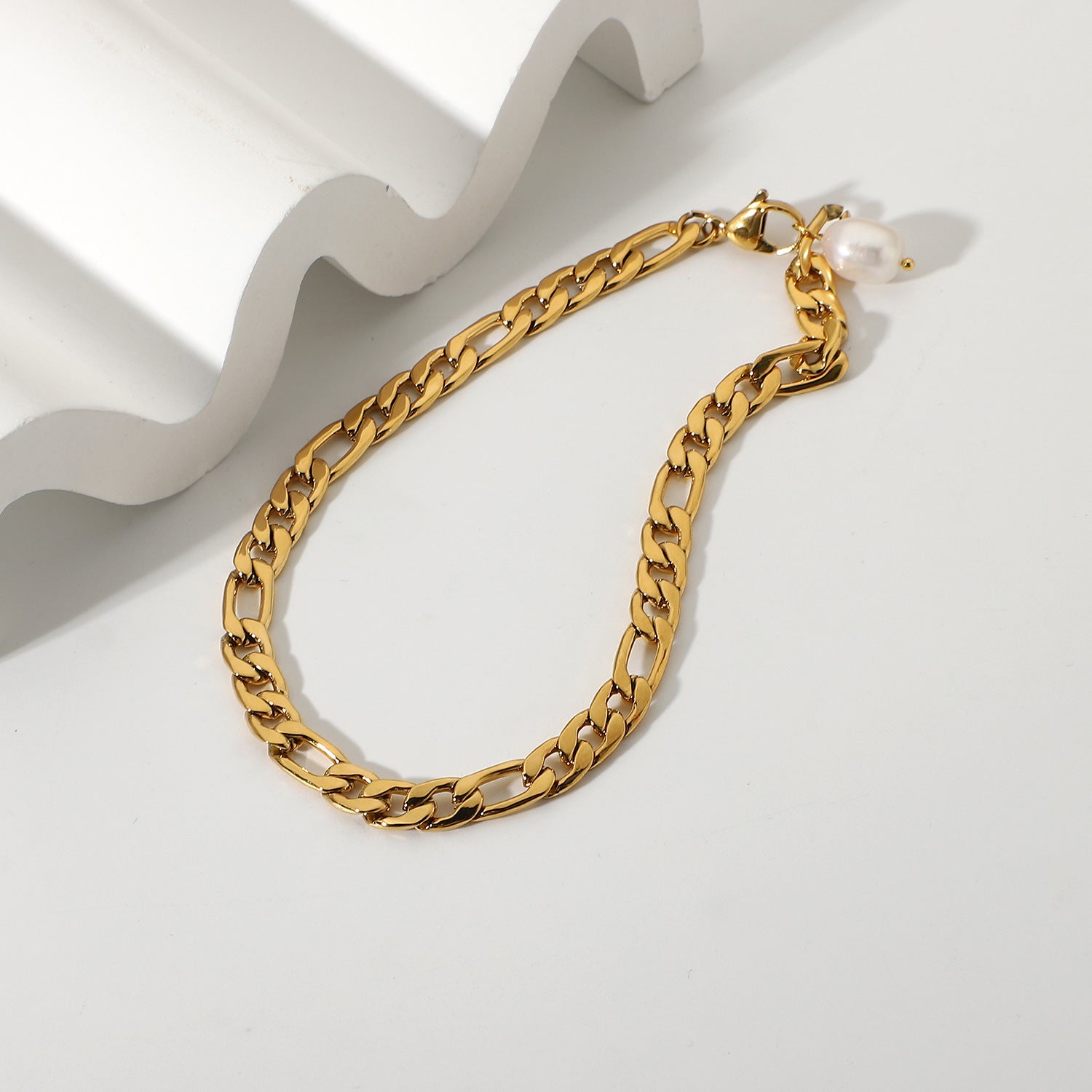 Elegant Pearl Gold Anklet