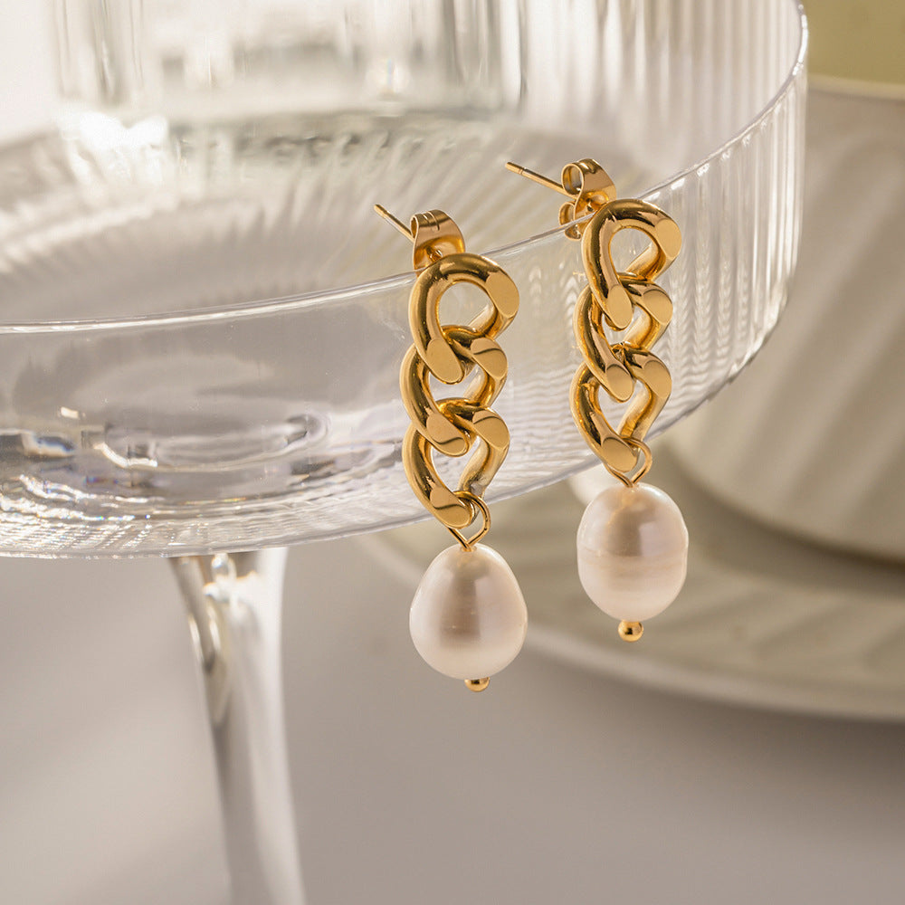 Radiant Pearl Chain Drops