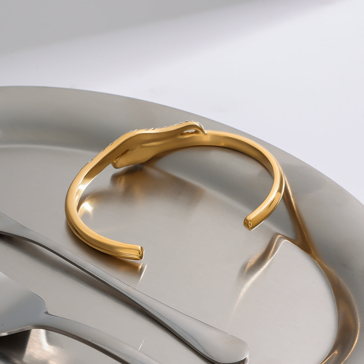 Serpentine Diamond Accent Bangle