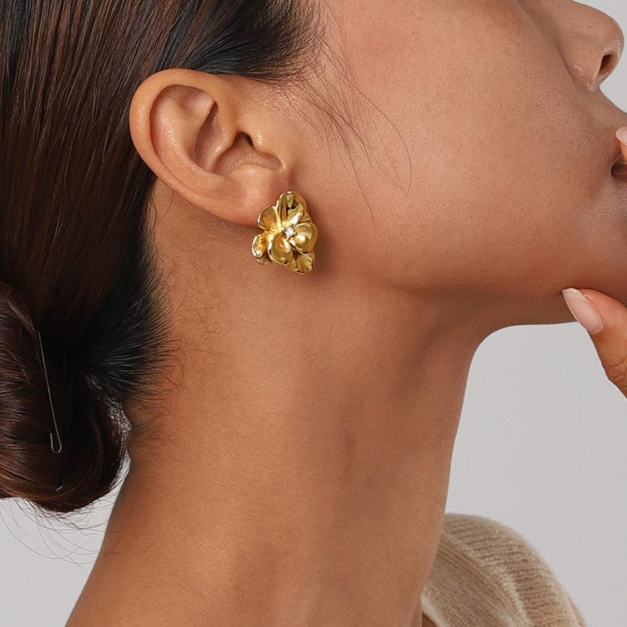 Golden Petal Bloom Earrings