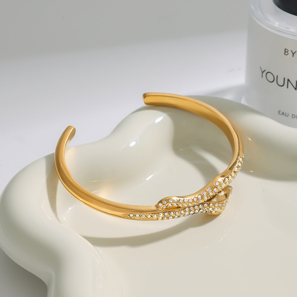 Serpentine Diamond Accent Bangle