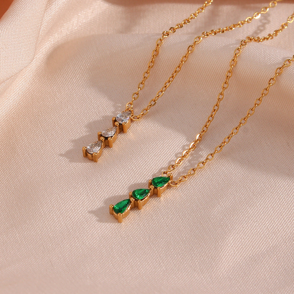 Alana Teardrop Diamond Simulant Necklace