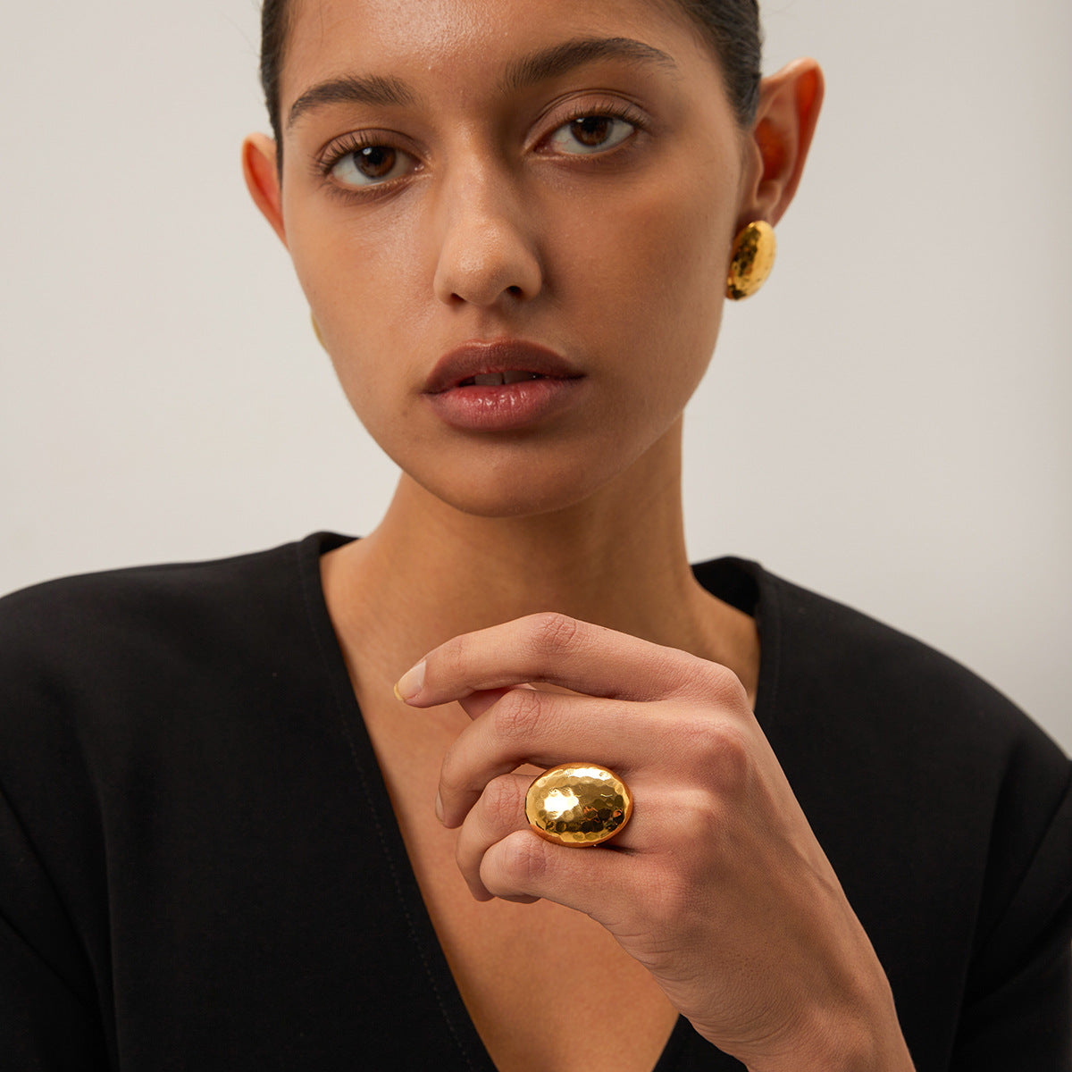 Aura Dome Gold Ring