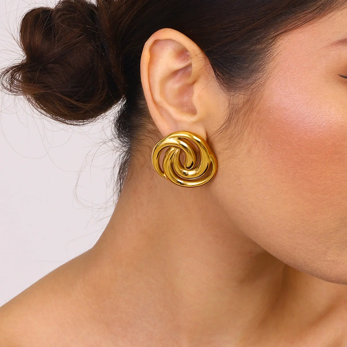 Janice Spiral Gold Earrings