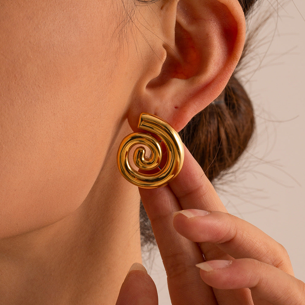 Oceanic Gold Swirl Earrings