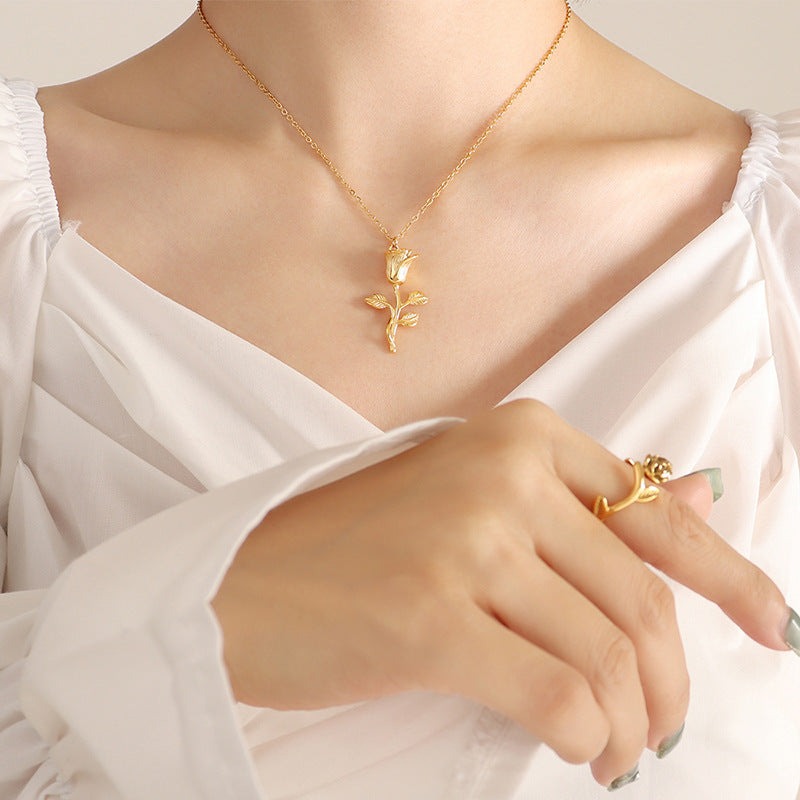 Elegant Rose Gold Charm Necklace