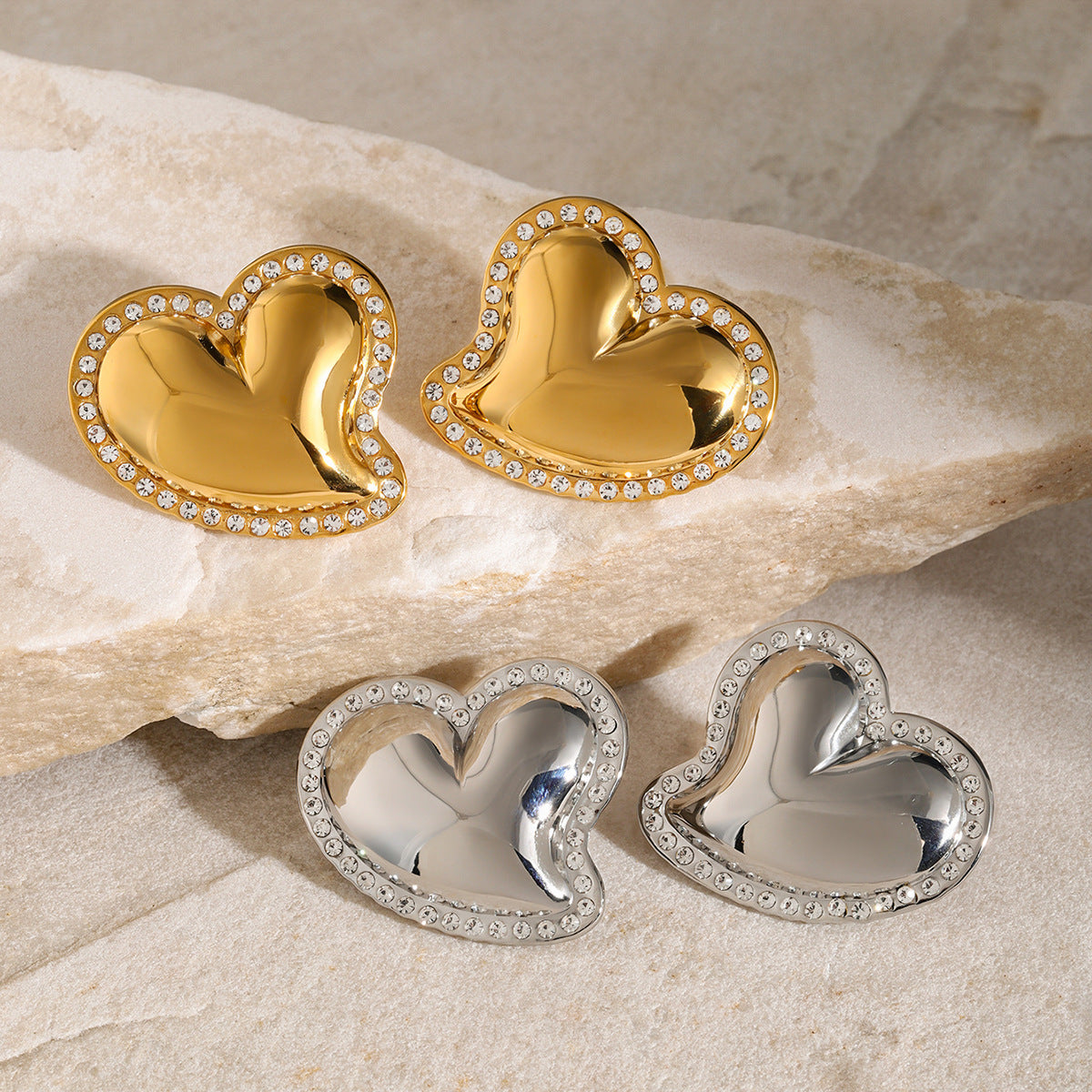 Luxe Heart Studs
