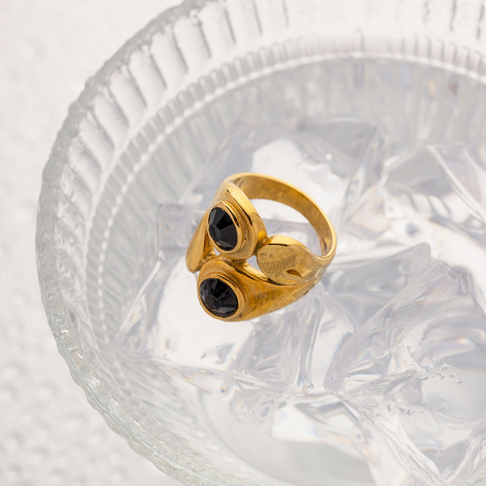 Geometric Onyx Statement Ring