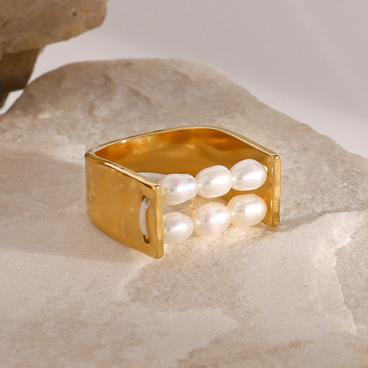 Elliana Double Pearl Ring