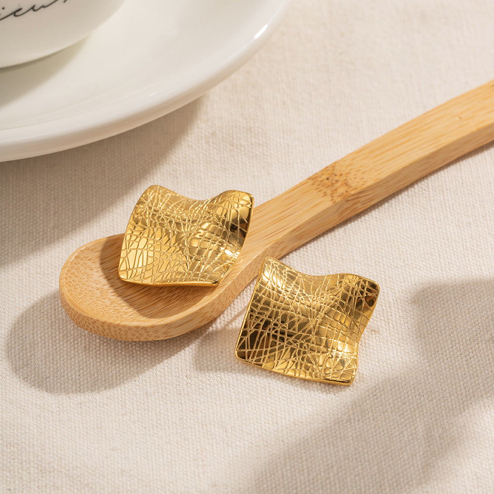 Celestina Textured Gold Earrings