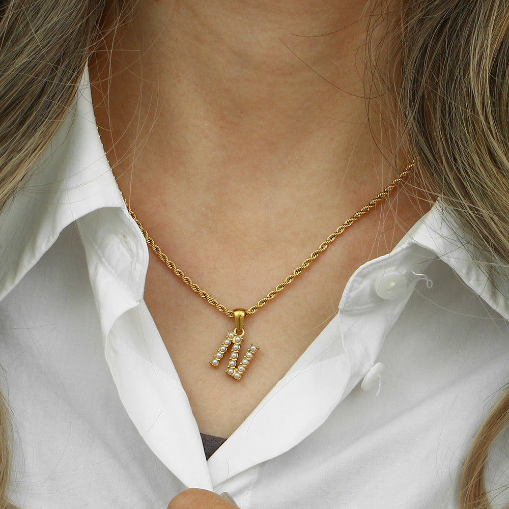 Personalized Pearl Initial Necklace