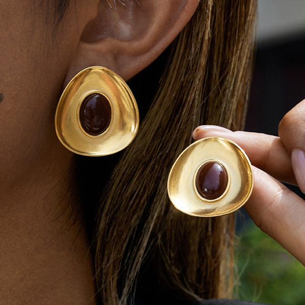 Elegant Orissa Gold Enamel Drop Earrings