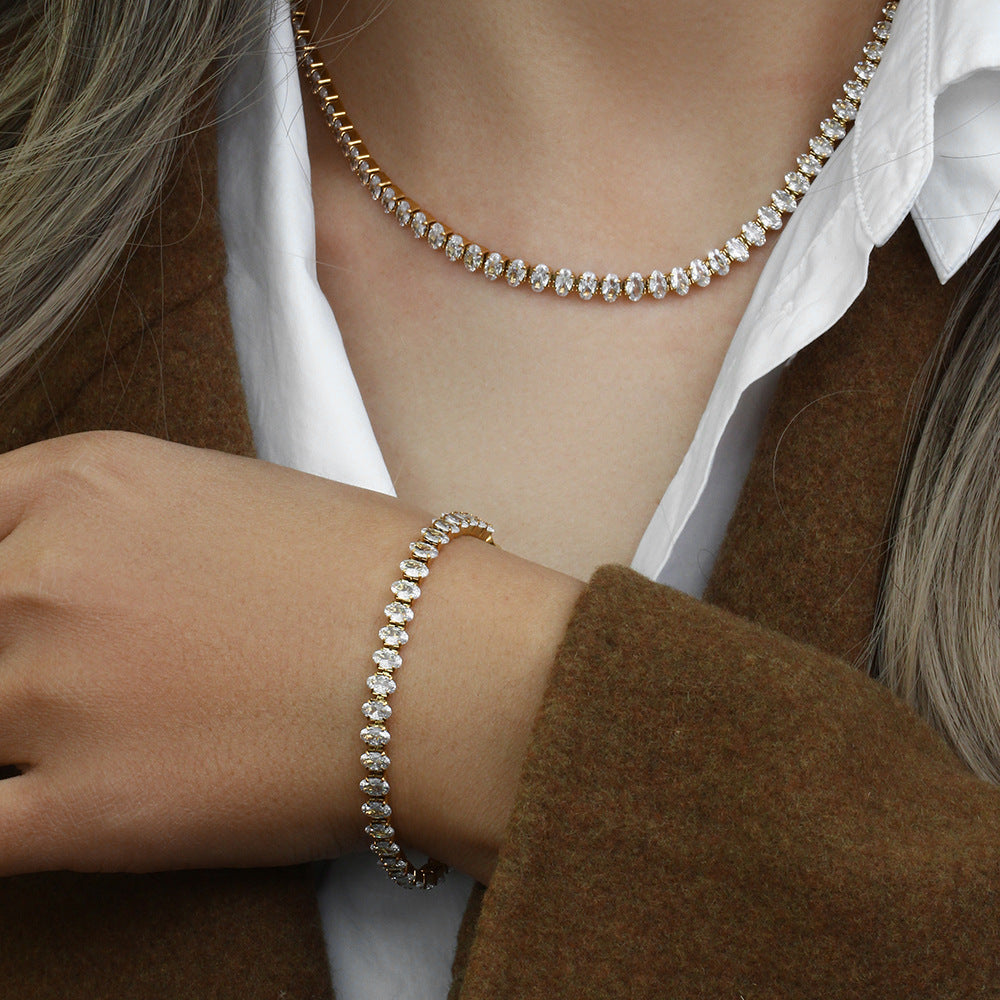 Luxe Sparkle Tennis Necklace