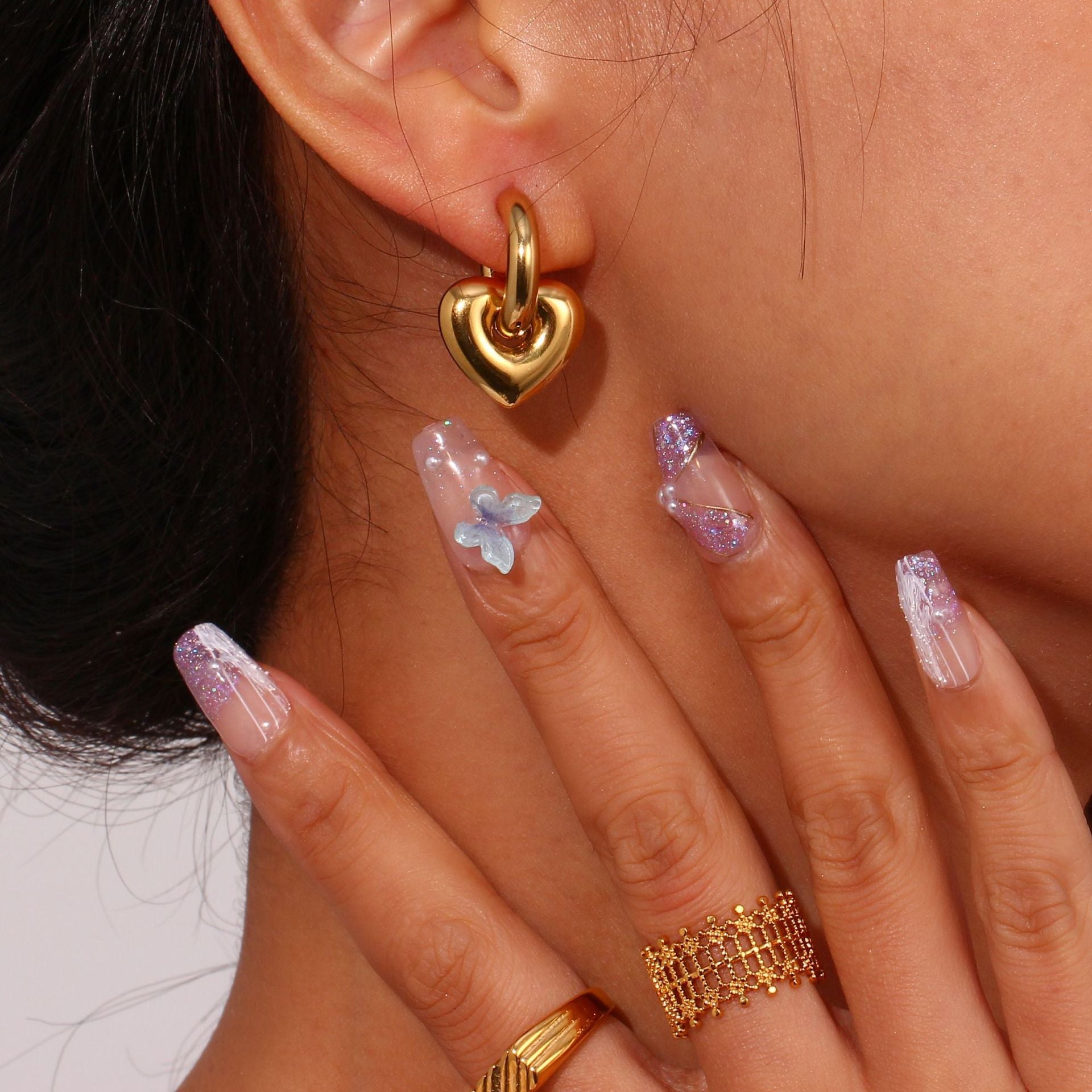 Elegant Gold Feather Earrings