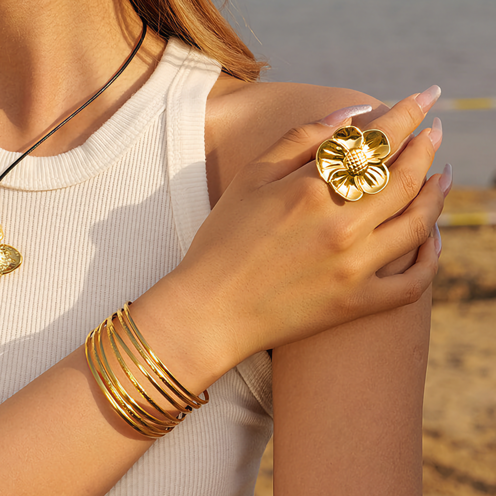 Blooming Petal Gold Ring