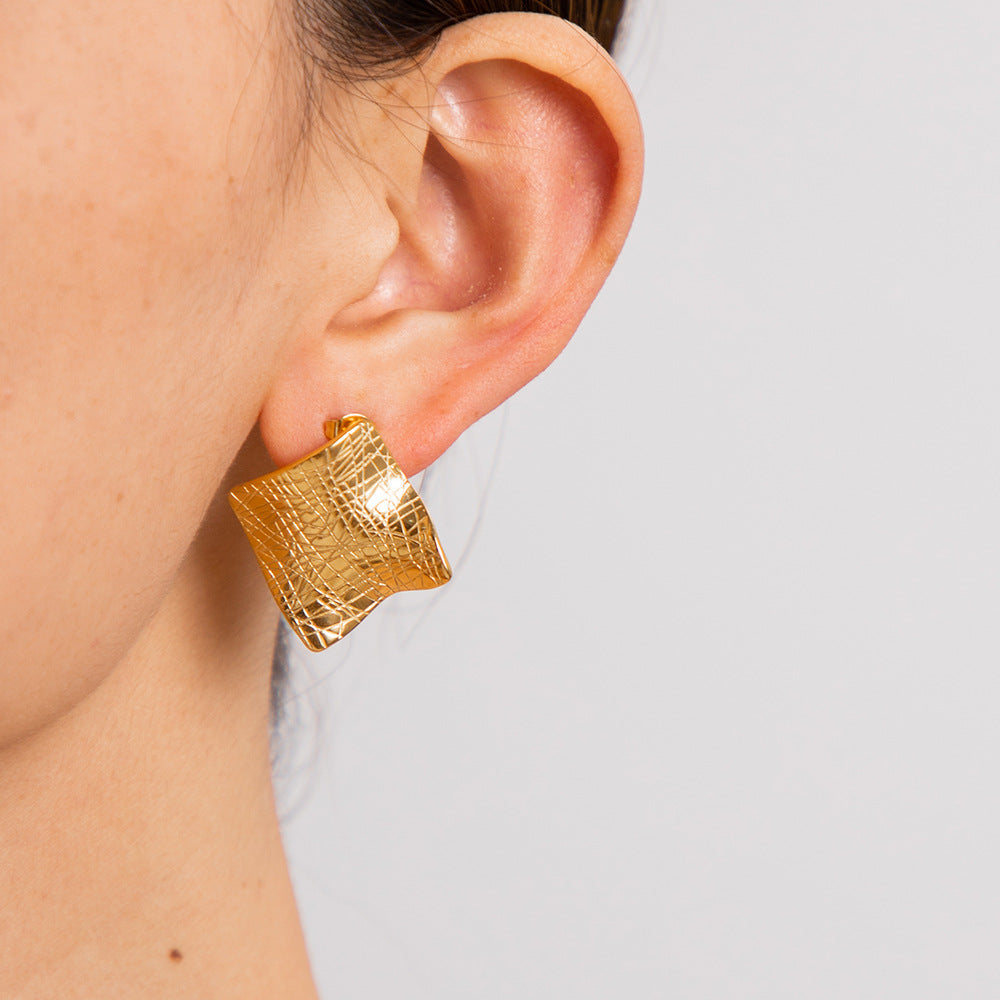 Celestina Textured Gold Earrings