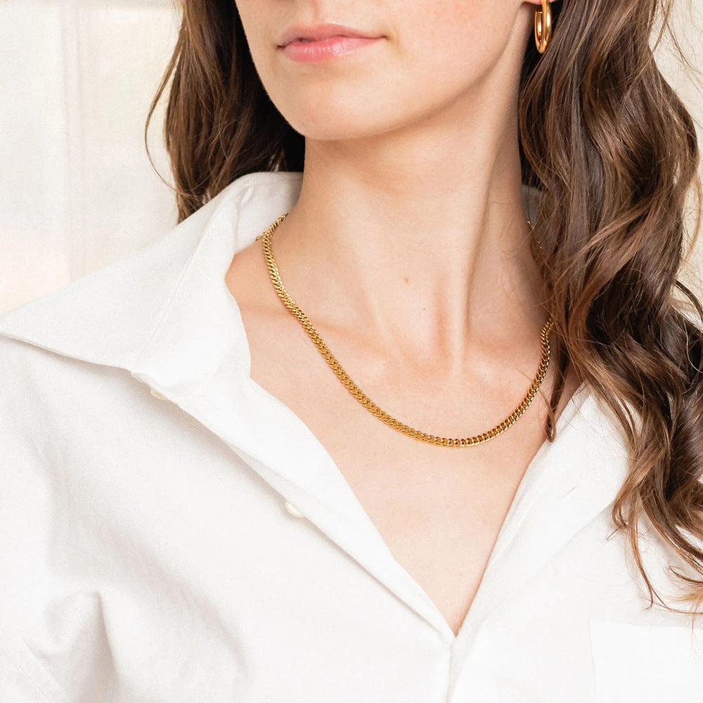 Gold Sparkle Chain Necklace
