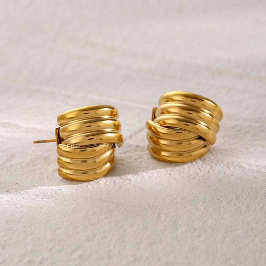 Orbit Gold Stud Earrings