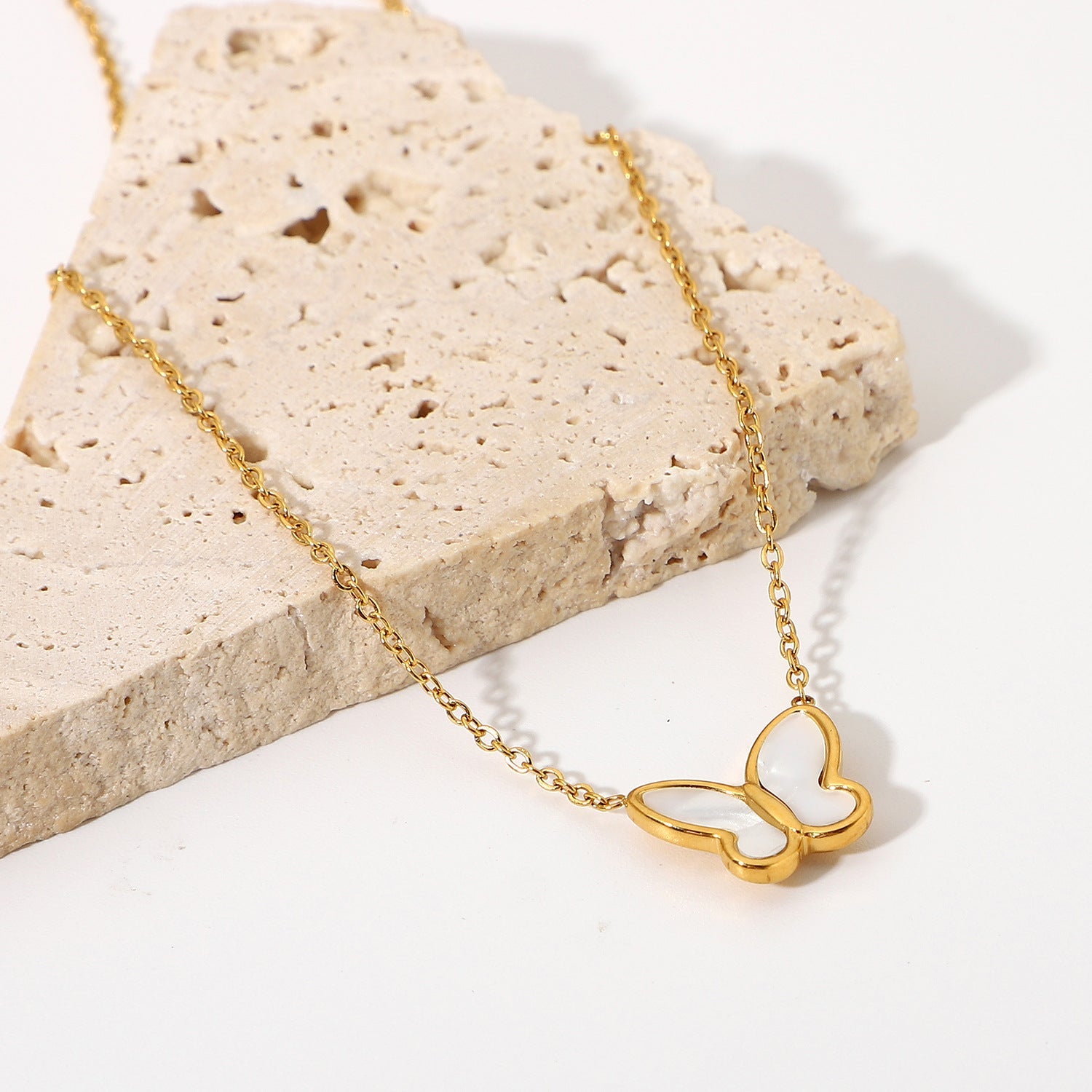 Luminous Butterfly Pearl Necklace