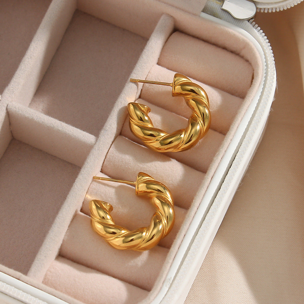 Twisted Elegance Gold Earrings