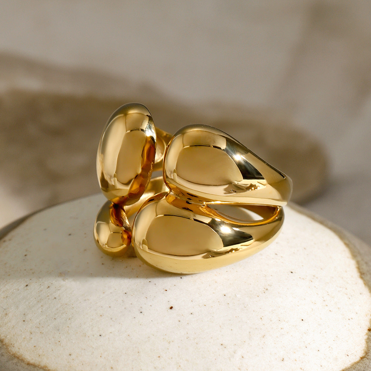 Twisted Elegance Gold Ring