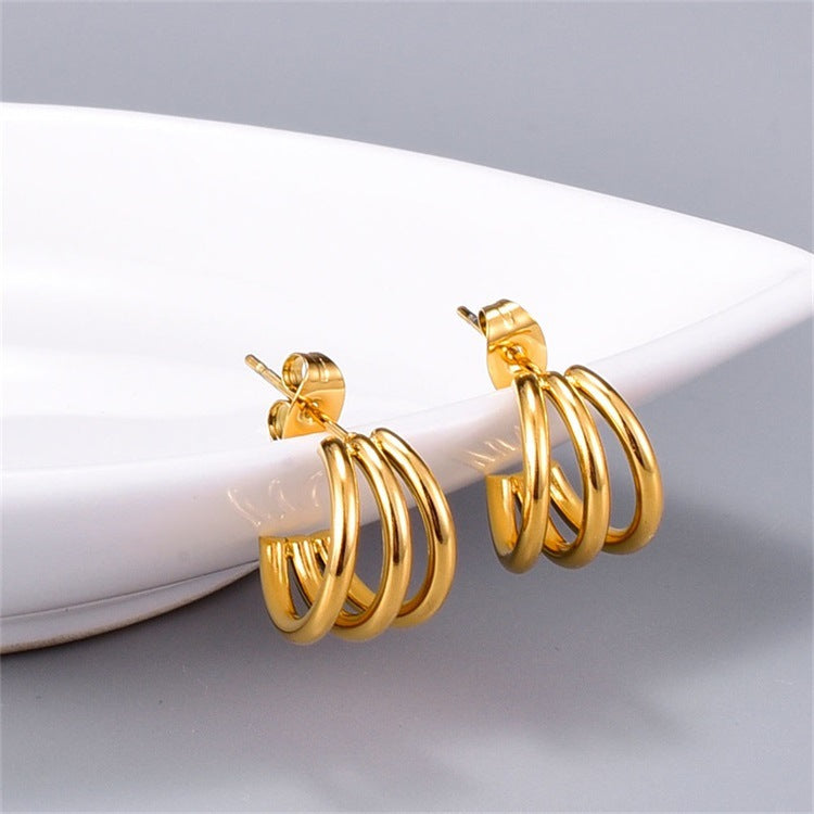 Elegant Gold Cradle Earrings