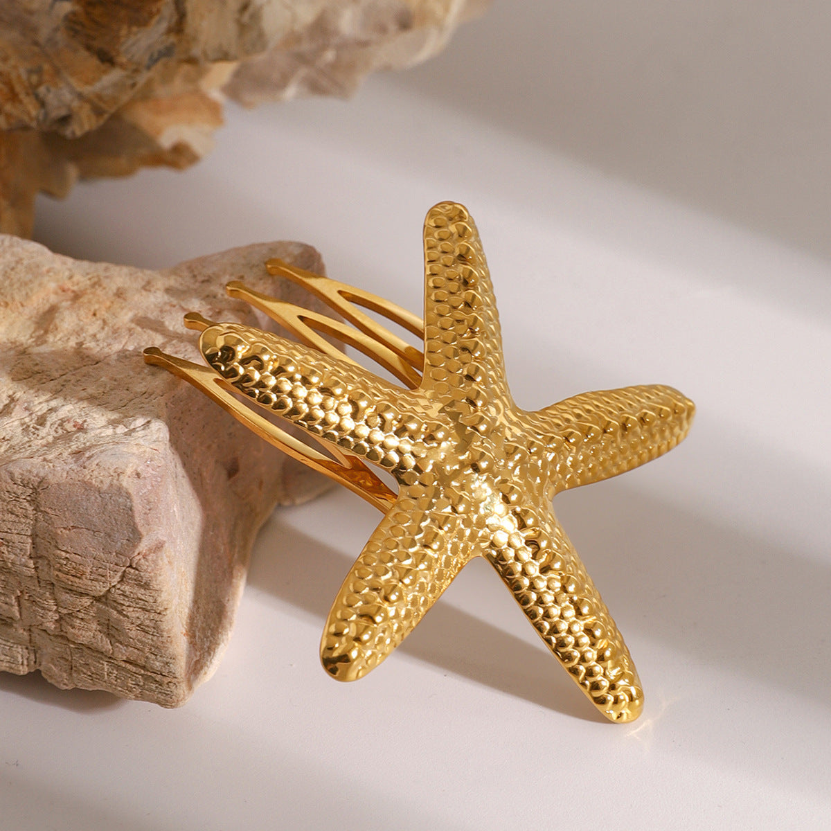Golden Tide Starfish Hair Comb