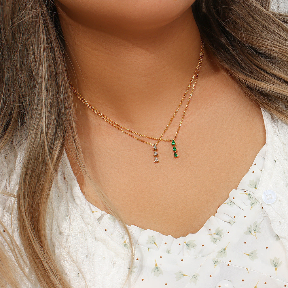 Alana Teardrop Diamond Simulant Necklace