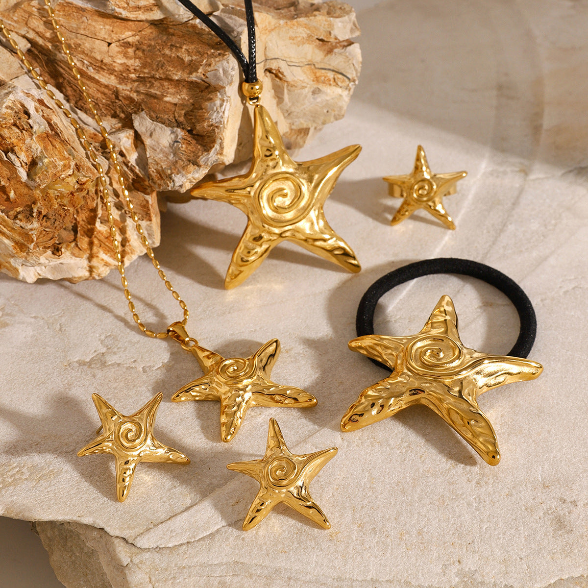 Golden Starfish Cuff Bracelet