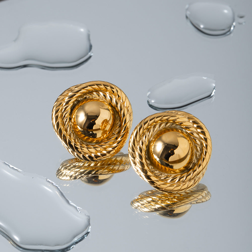 Ariadne Challah-Inspired Gold Earrings