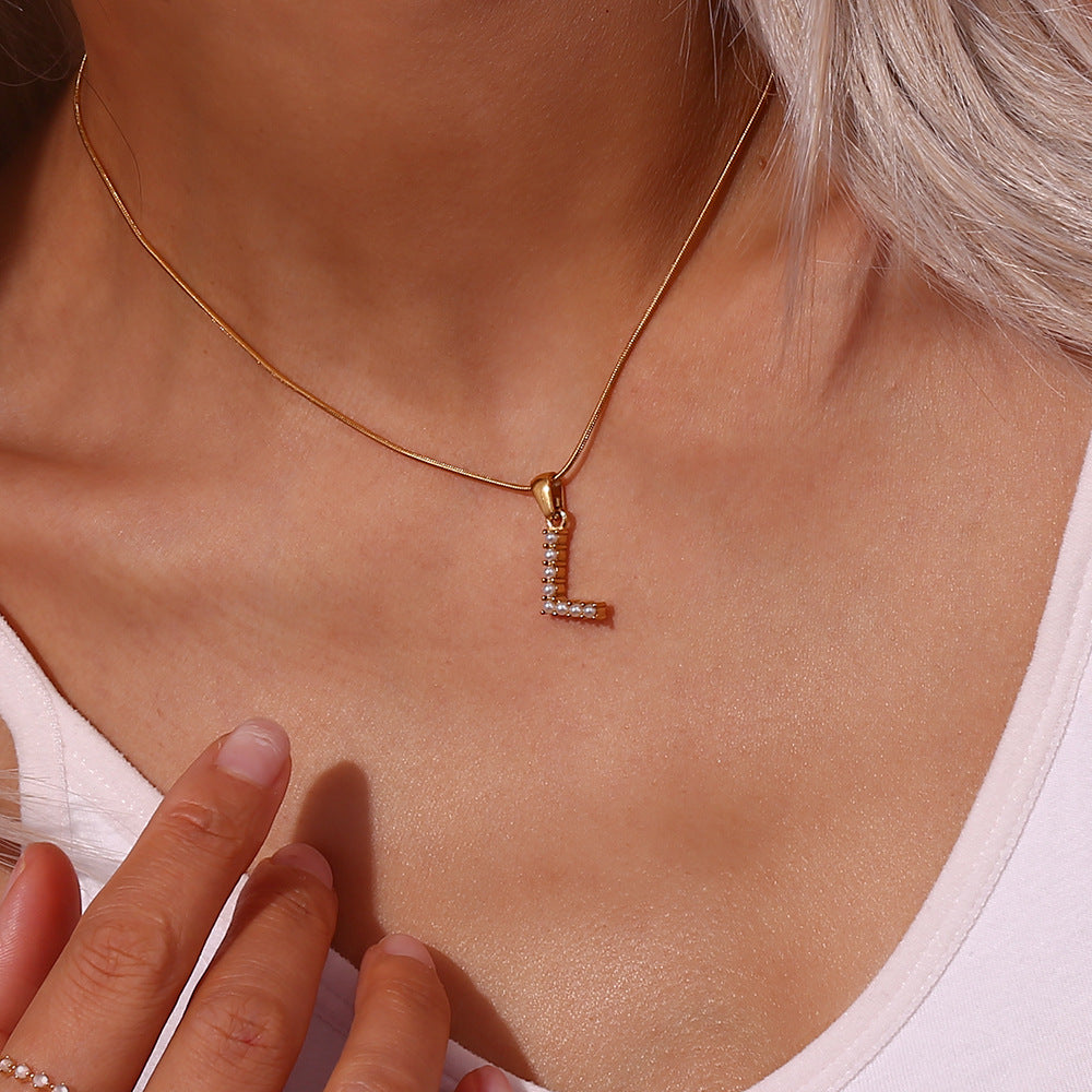 Personalized Pearl Initial Necklace