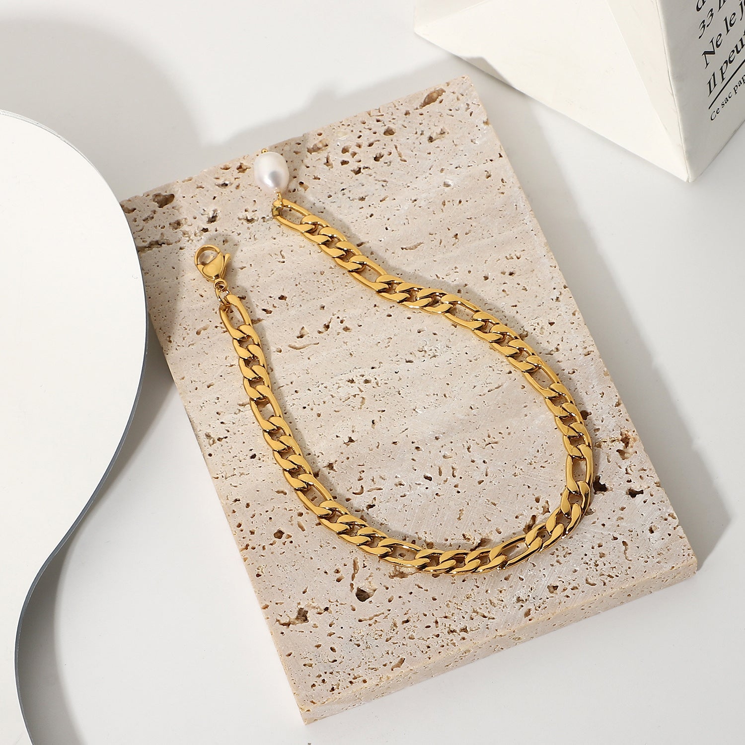Elegant Pearl Gold Anklet