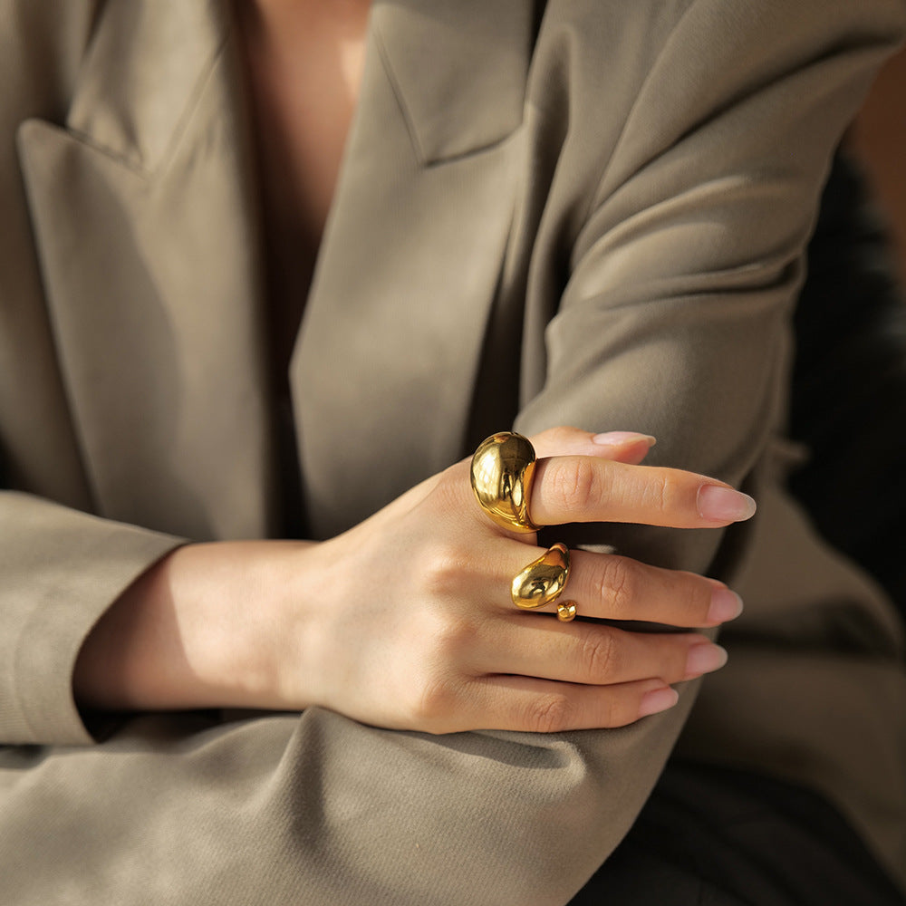 Radiant Dome Gold Ring