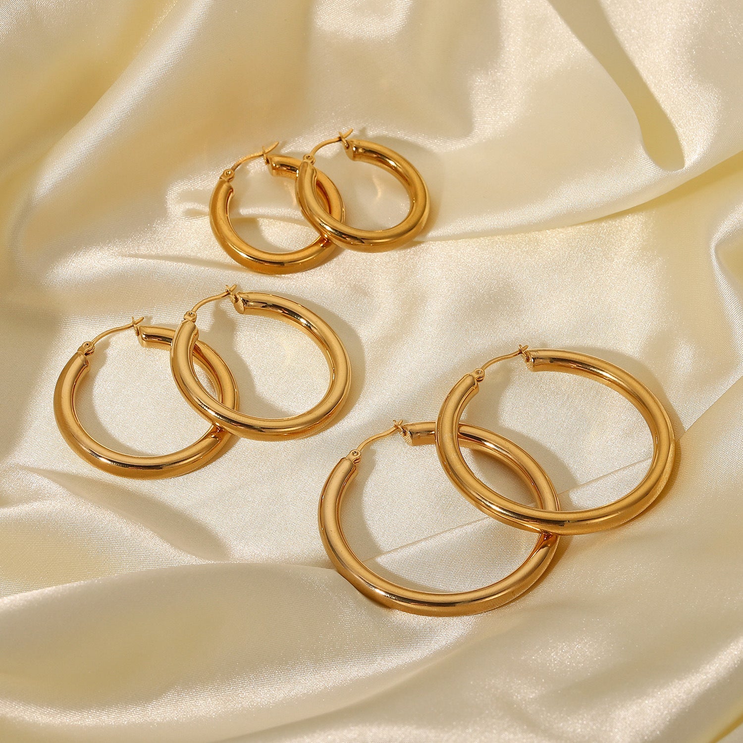 Elegant Gold Plated Hoop Earrings